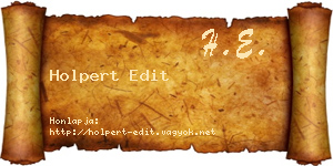 Holpert Edit névjegykártya